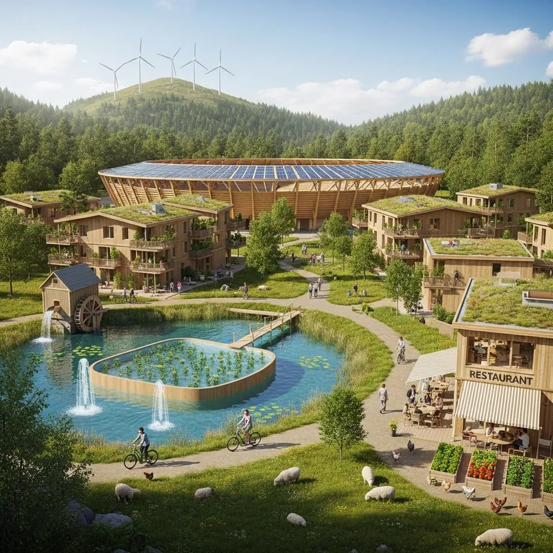 Eco-Friendly Sustainable Olympic Village in Nature