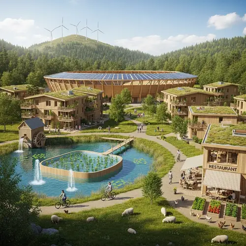 Eco-Friendly Sustainable Olympic Village in Nature