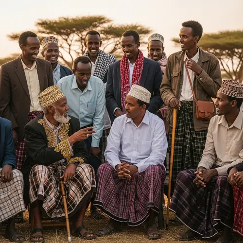 Somali Men in Traditional Attire: Diverse Community Roles
