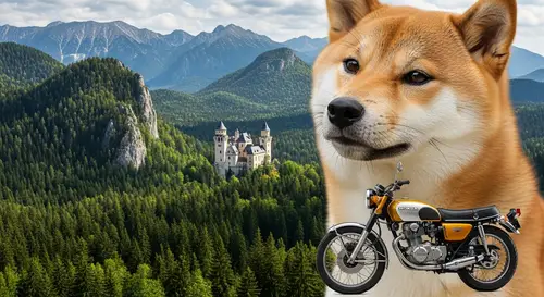 Spirited Shiba Inu Amidst Slovakia's Majestic Nature
