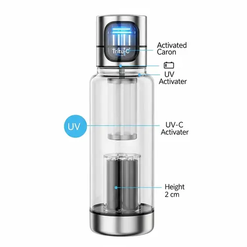 Sleek Modern Water Bottle with UV-C Purification