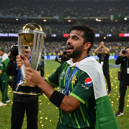 Anonymous Pakistani Cricketer Celebrates Winning Cricket World Cup