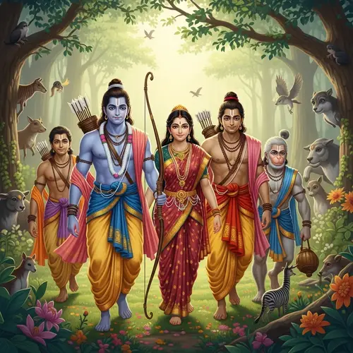 Symbolic Scene from Ramayana: Rama's Joyous Homecoming
