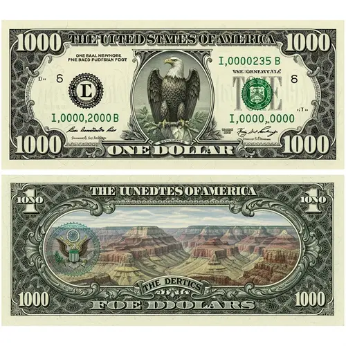 US Trillion Dollar Bill Design Overview