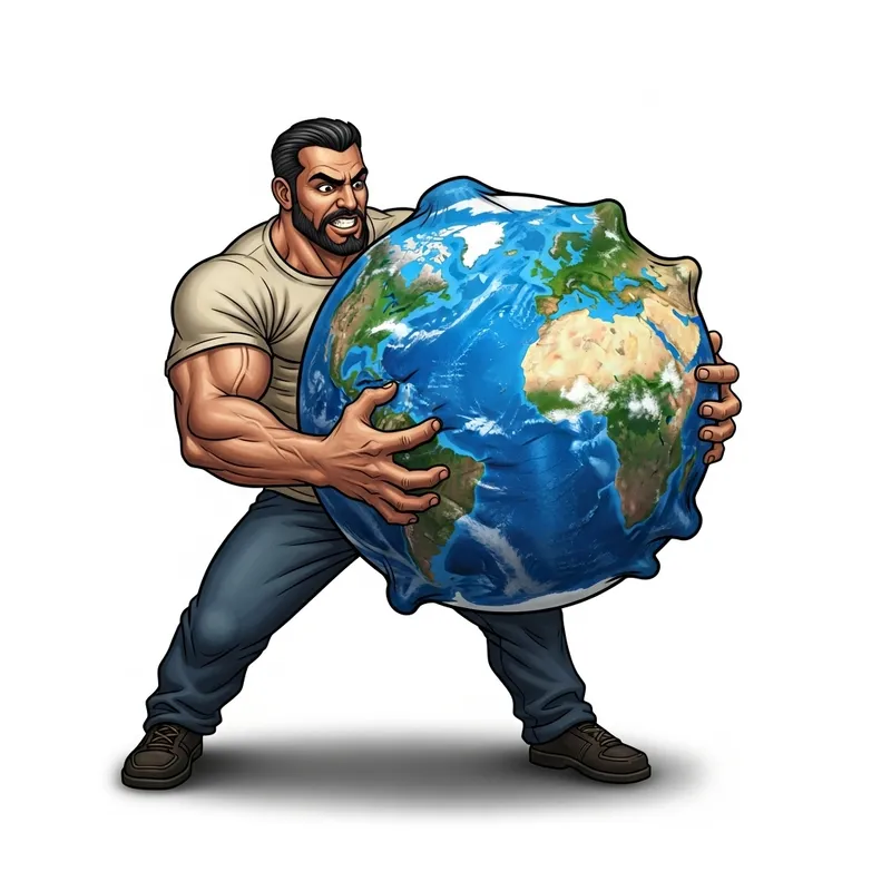 Man Crushing Earth - Powerful Image