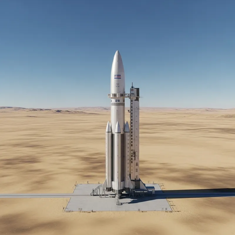 Stunning Rocket Launch in Desert Landscape