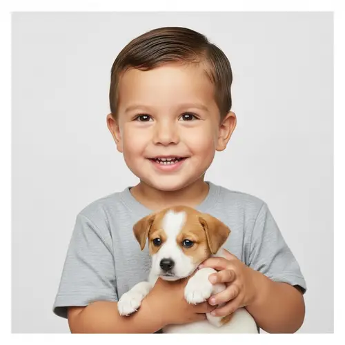 Charming Young Boy with Puppy-Like Innocence | Childhood Joy