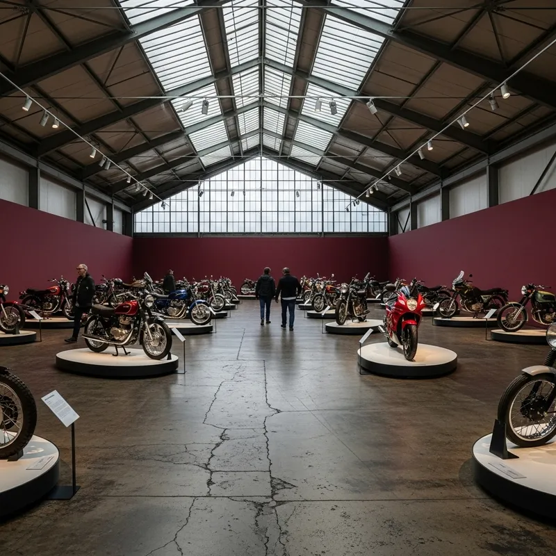 Explore Harley Davidson Museum Interior in Hangar
