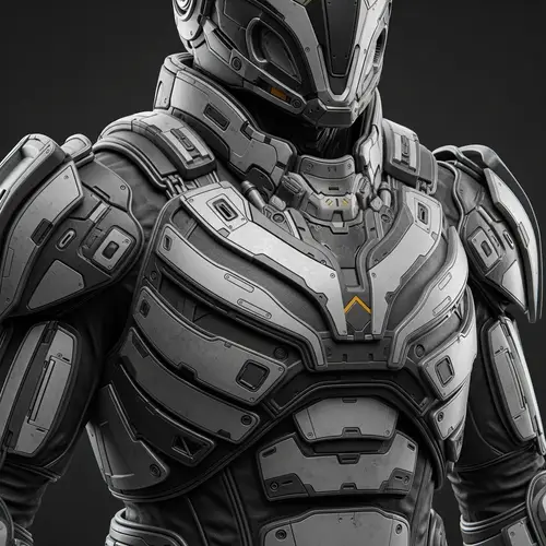 Futuristic Kevlar Armor Suit | High-Tech Lighting & Strength