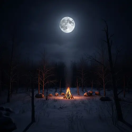 Eerie Night in the Snowy Woods | Scary Moonlit Scene