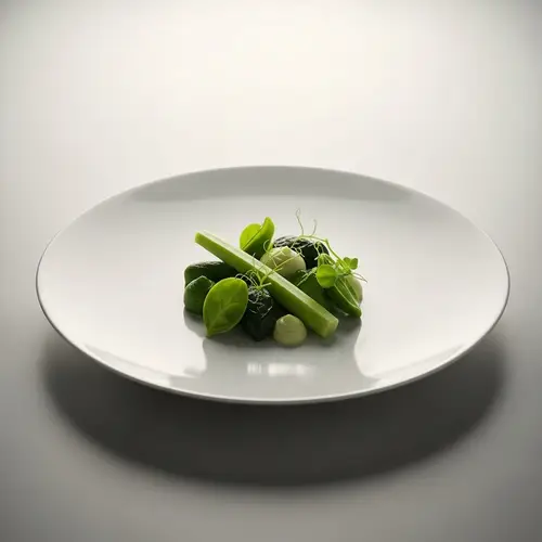 Sleek Minimalist Green Dish for Serene Dining Experience