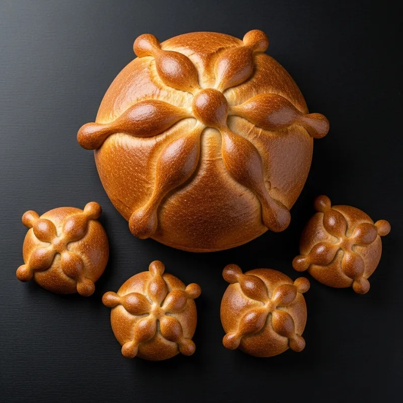 Traditional Pan de Muerto: Round and Family-Sized Varieties
