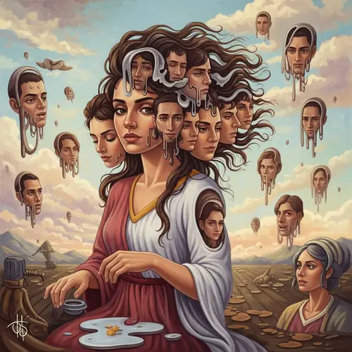 Surrealistic Composition Inspired by Pre-1912 Art Movements