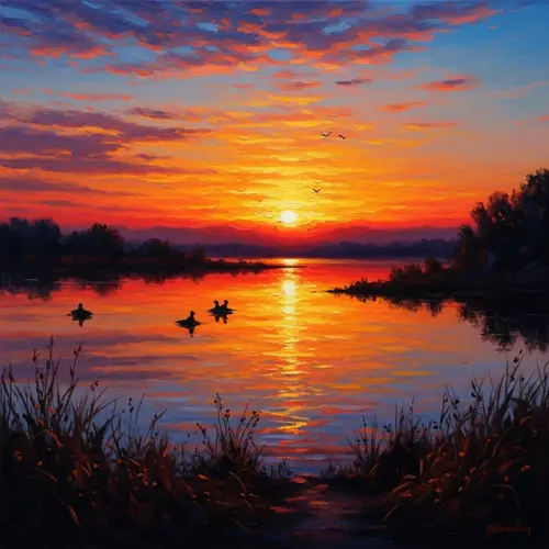 Impressionist Sunset Masterpiece | Colorful Sky & Tranquil Water