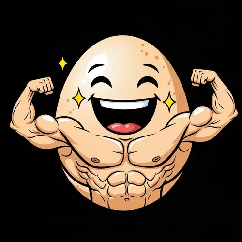 Joyous and Muscular Egg: Animated Illustration