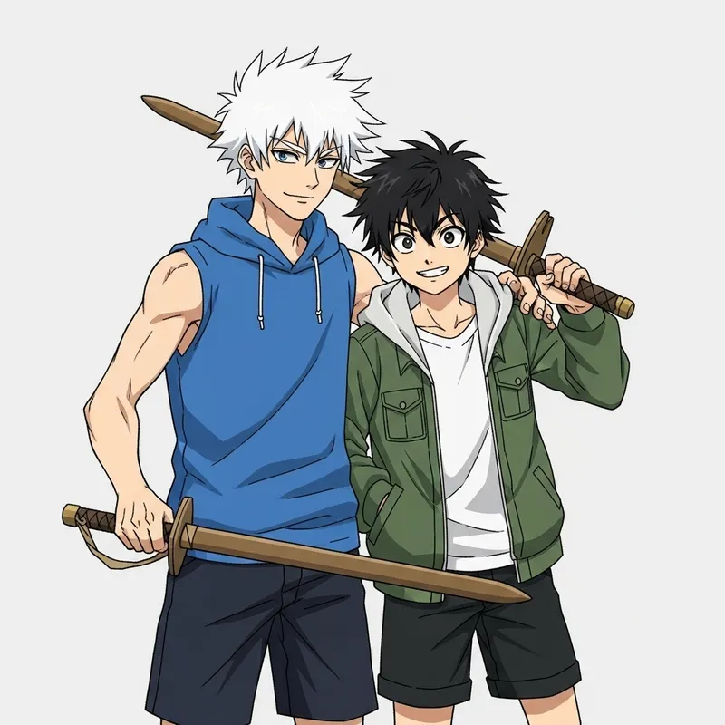 Killua and Gon Adventure | Wooden Sword Pretend Play