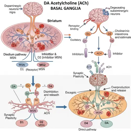 Dopamine & Acetylcholine Circuitry in Basal Ganglia | Parkinson's Disease