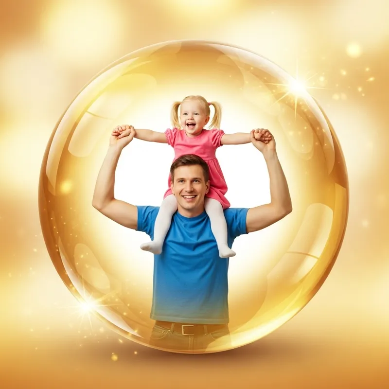 Golden Sphere: Father and Daughter Exude Joyful Bond Golden Sphere: Father and Daughter Exude Joyful Bond