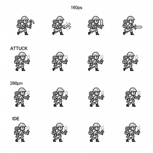 Pixel Art Sprite Sheet for RPG Characters