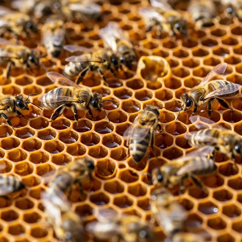 Buzzing Beauty: Macro Photography of a Beehive Buzzing Beauty: Macro Photography of a Beehive