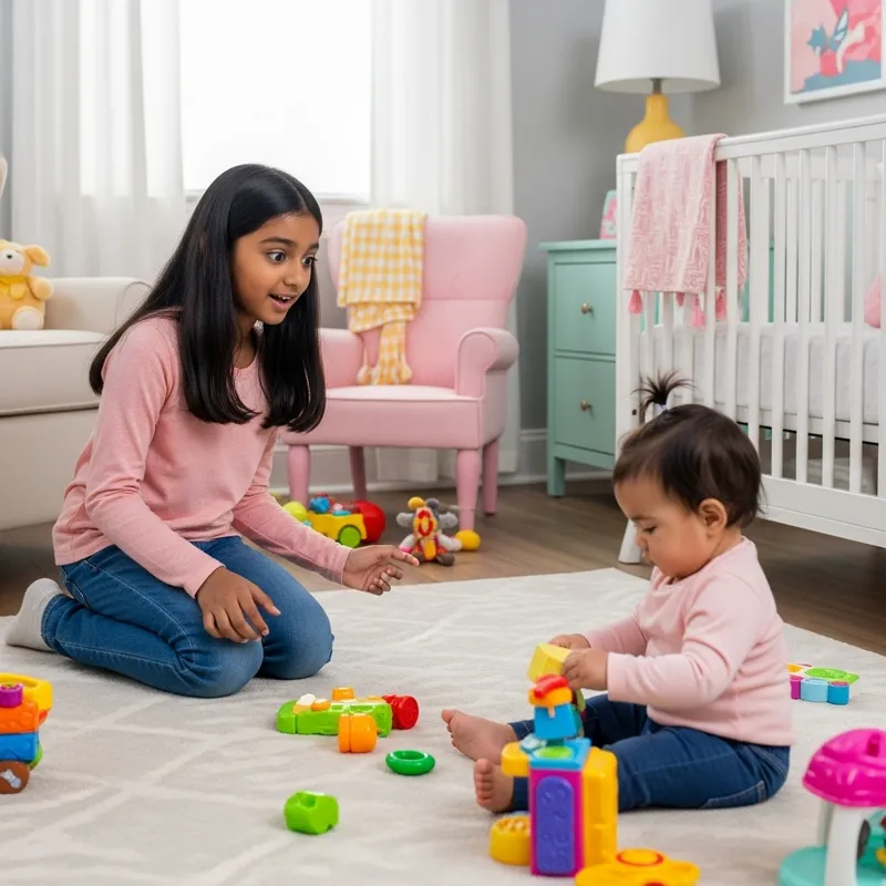 Curious 11-Year-Old in a Bright Nursery