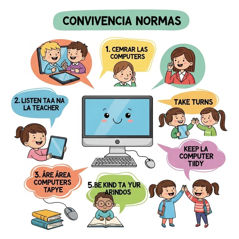 Engaging Computer Science Rules for Kindergarten Children - Convivencia Normas
