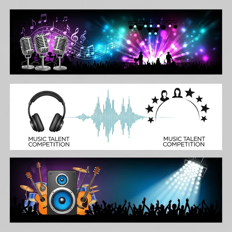 Podcast Banner Designs for Music Talent Competition Podcast Banner Designs for Music Talent Competition