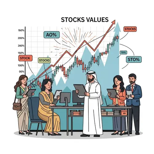 Diverse Stock Market Scene: Buy Stocks as Values Soar