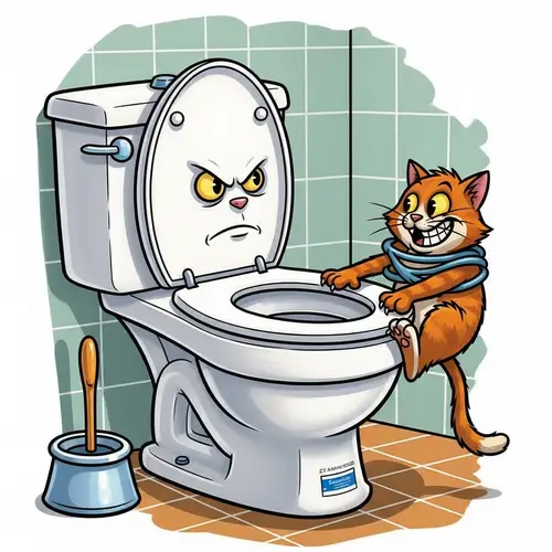 Whimsical Skibidy Toilet & Mischievous Cat: Playful Cartoon Illustration