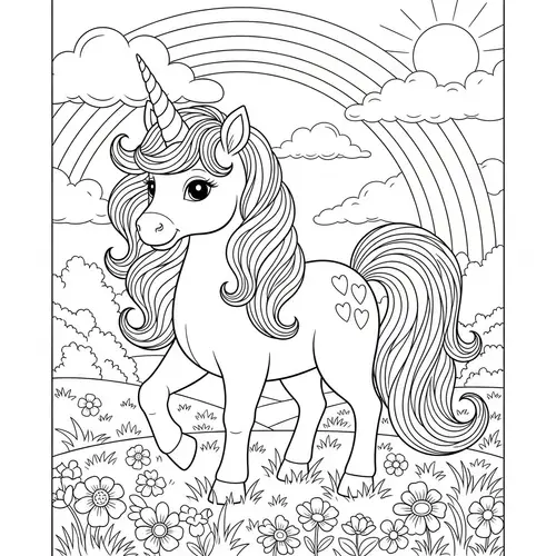 Detailed Coloring Book: Cute Unicorn Design