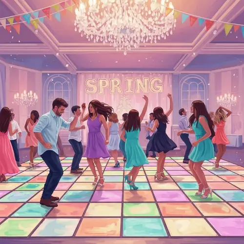 Vibrant Spring Dance Floor | Colorful Decorations & Dynamic Movements