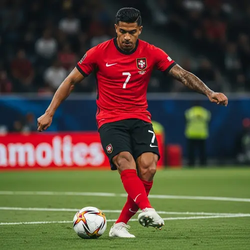 Agile Football Player with Jersey Number 7 | Skilled and Determined