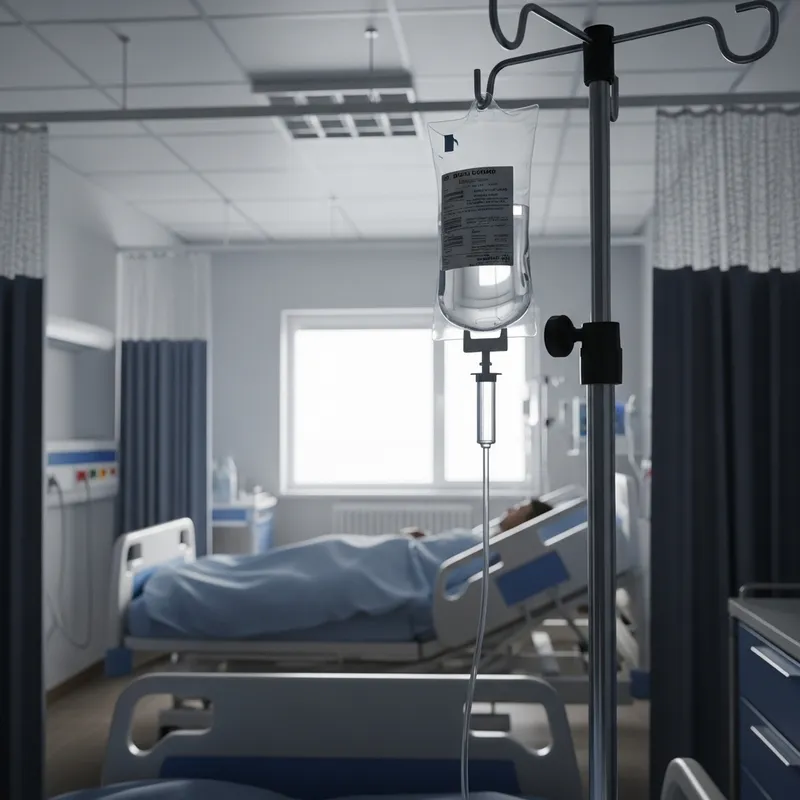 Hospital Room Interior in Hyper-Realistic Style | IV Drip Detail Hospital Room Interior in Hyper-Realistic Style | IV Drip Detail