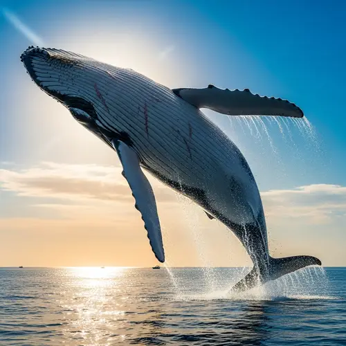 Whale Flying Above Ocean - Mesmerizing Aerial View
