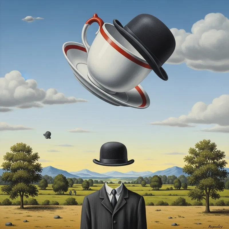 Magritte-Inspired Surreal Art: Captivating Landscape Scenes