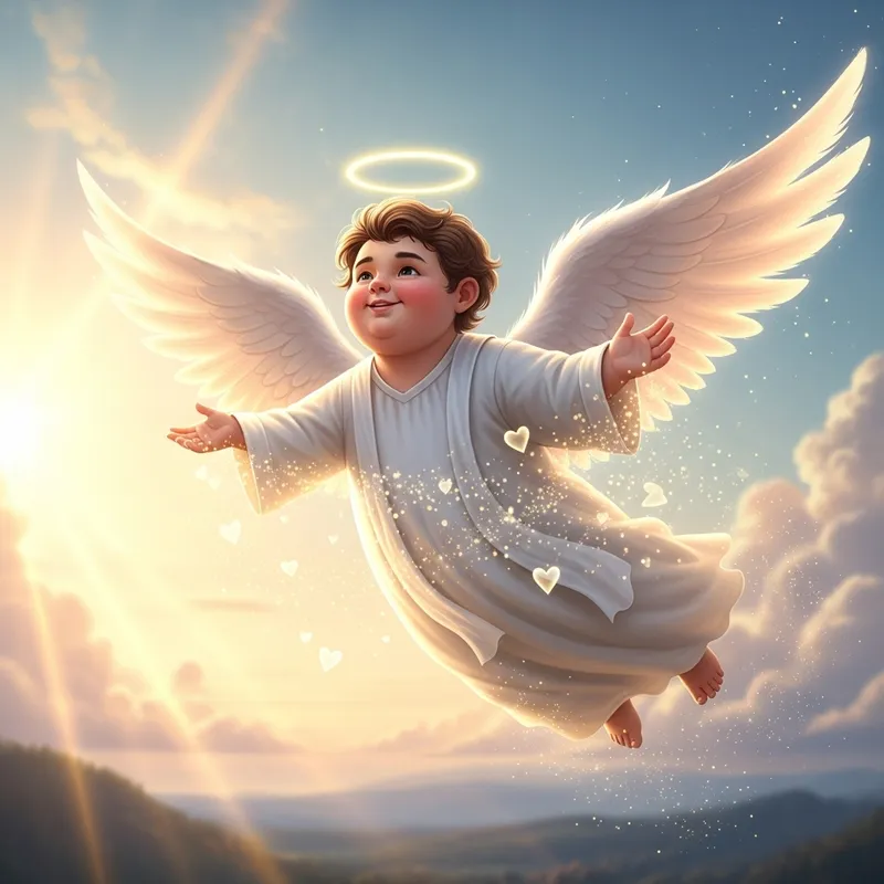 Chubby Cheerful Angel: A Bonachón Spreading Joy