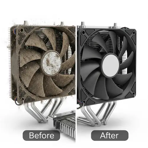 4K Resolution Computer Cooling Fan Cleaning Before & After