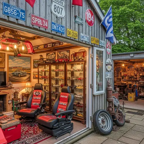 Vintage Automotive Themed Holiday Home | Car Memorabilia Decor