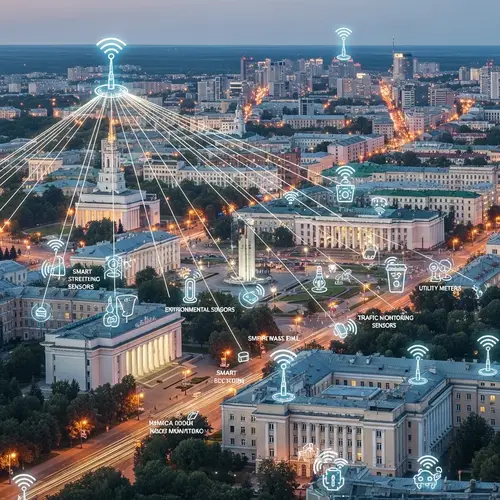 Minsk City Panorama with NB-IoT Technology Integration