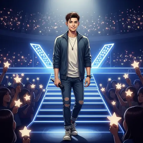 Youthful and Energetic Asian Pop Star on Stage | Concert Artist