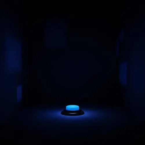 Blue Button in Dark Room - Mystery & Intrigue Unveiled