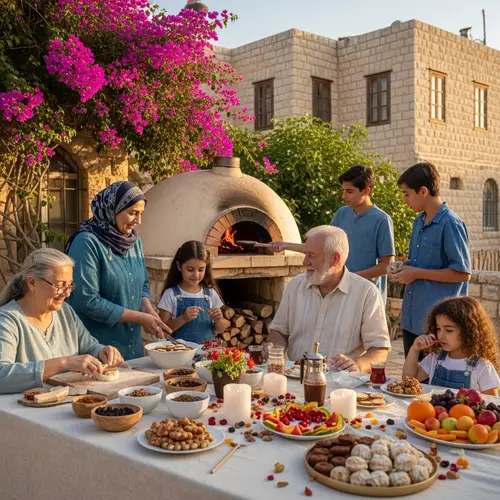 Traditional Levantine Desserts: Family Celebration at Stone Village