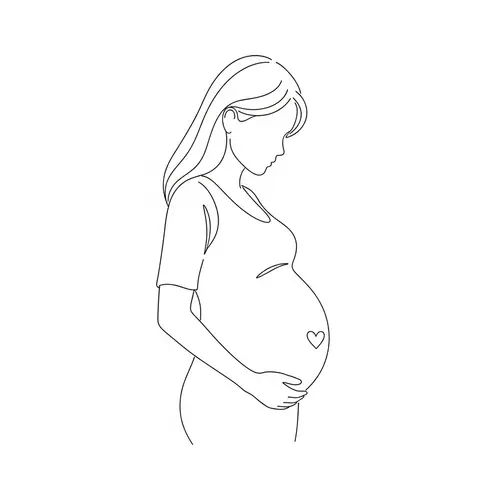 Minimalist Pregnancy Artwork | Heart Symbol on Belly