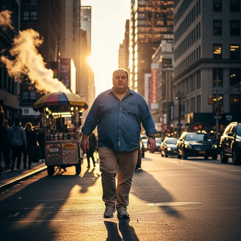 Drawing Funny Lard Boy Doing Exercise - Stock Photo