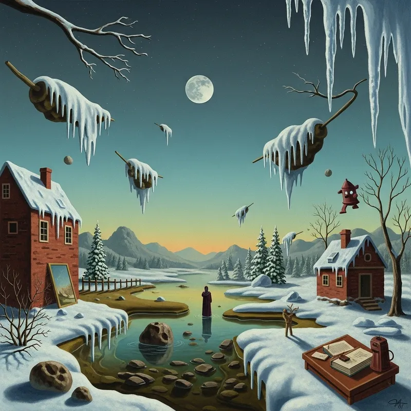 Enchantment of Winter Solstice: Surrealistic Landscape Inspired by Salvador Dali Enchantment of Winter Solstice: Surrealistic Landscape Inspired by Salvador Dali