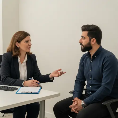 Empathic Psychologist Supporting Young Journalist's Mental Wellness