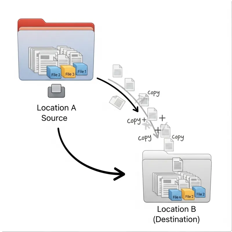 Linux Replication: Copy from A to B - File Copy Command