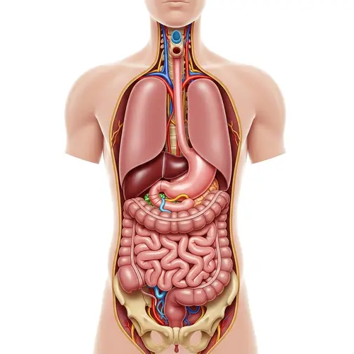 Human Digestive System Anatomy - Detailed Illustration