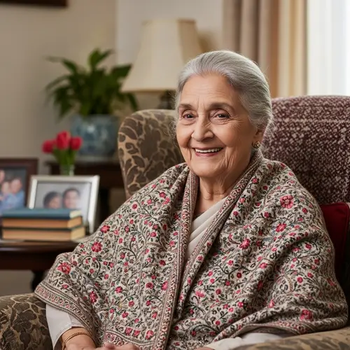 Realistic South Asian Grandmother Portrait | Heartwarming Smile