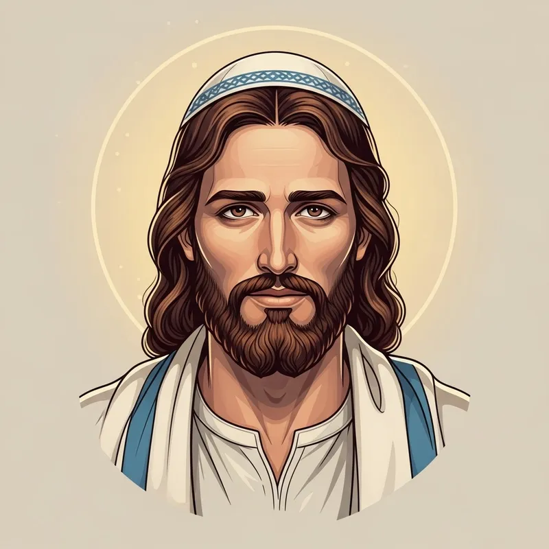Detailed Jewish Jesus Yarmulke Image